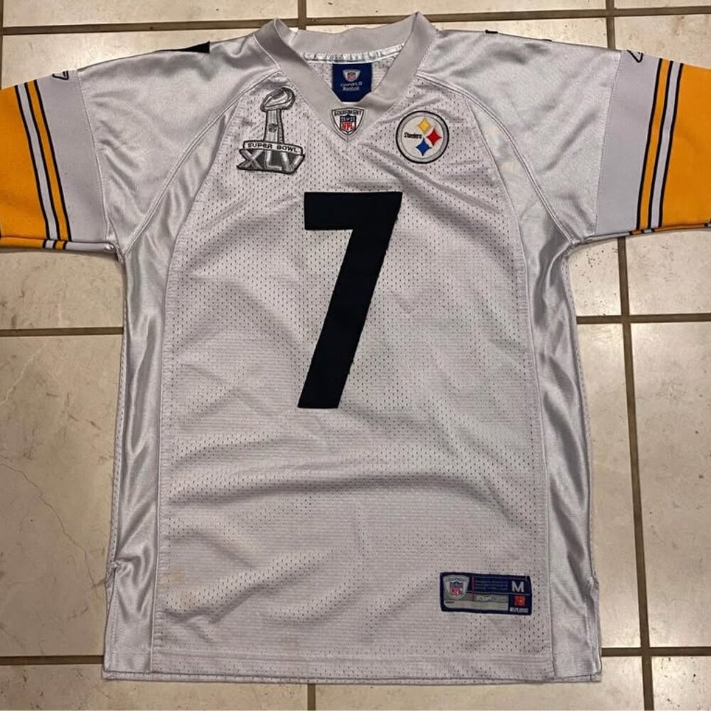 Youth Reebok OnField Pittsburgh Steelers Ben Roethlisberger Super Bowl Jersey